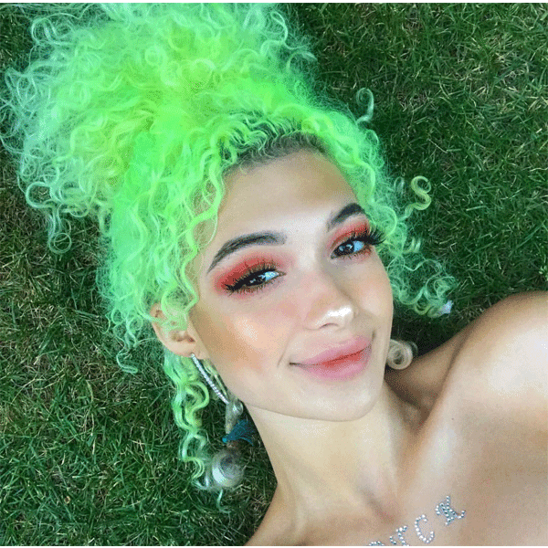 natural hair, green hair, neon hair