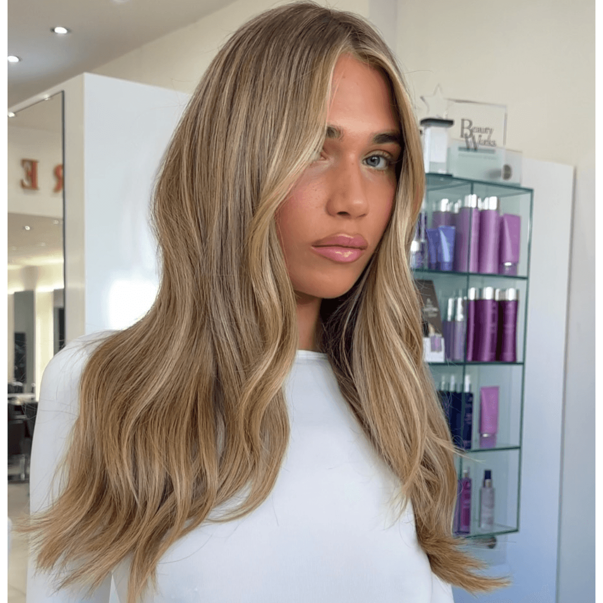 luminous brown butter blonde soft waves