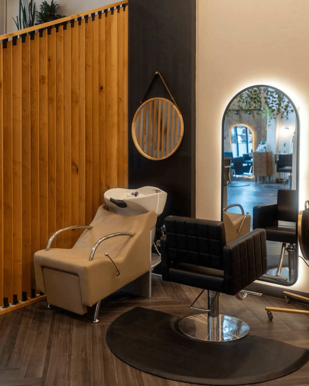 1 wall side Minerva Beauty Evora Salon Styling Chair and Cayman Shampoo System Photo Credit Instagram via @minervabeauty